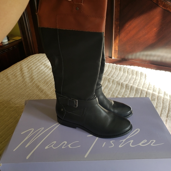 Marc Fisher multi leather long boots size 7.5 - Picture 1 of 2